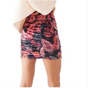 Free People "Gigi" Bodycon Mini Pink Paisley Skirt, small